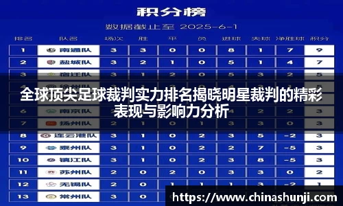 全球顶尖足球裁判实力排名揭晓明星裁判的精彩表现与影响力分析